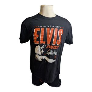 Elvis Presley Live in Concert Graphic T-Shirt Men’s XL Black 23x26